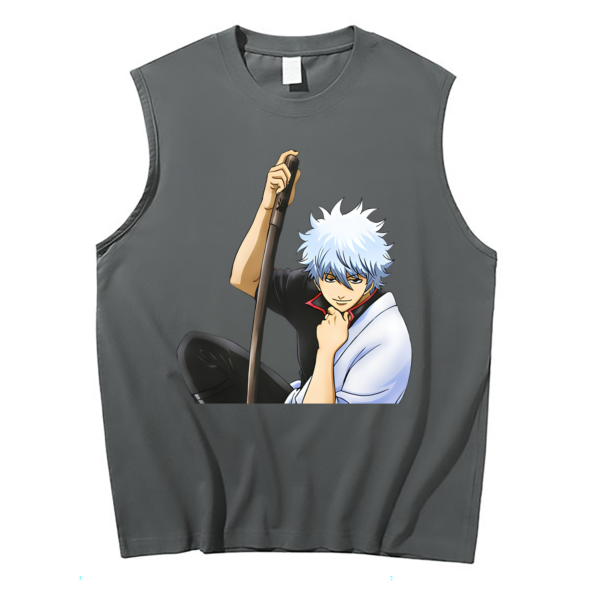 （画像用） ぎんたま 坂田銀時（さかたぎんとき） 神楽 志村新八（しむら しんぱち） GINTAMA Sakata Gintoki Kagura Shimura Shinpachi コットン100％タンクトップ（フロントプリント）